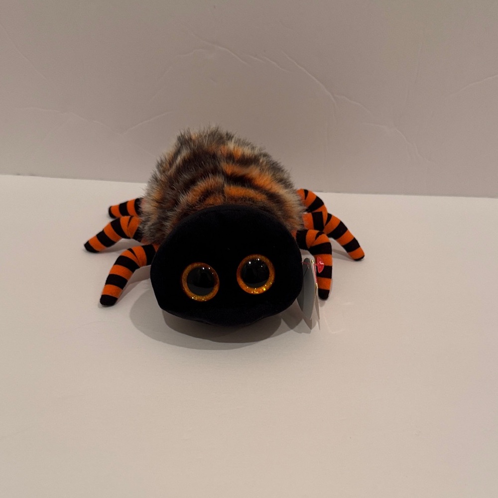 Ty Plush Spider with Orange and Black Stripes